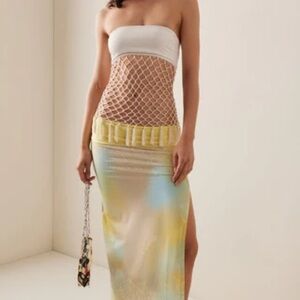 Siedres Vera Net Panelled Maxi Dress NWT